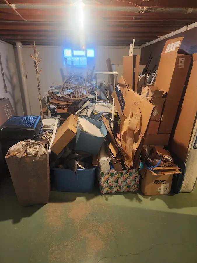 Roll-off dumpster container at job site for 15 Yard Dumpster Rental in Boonville